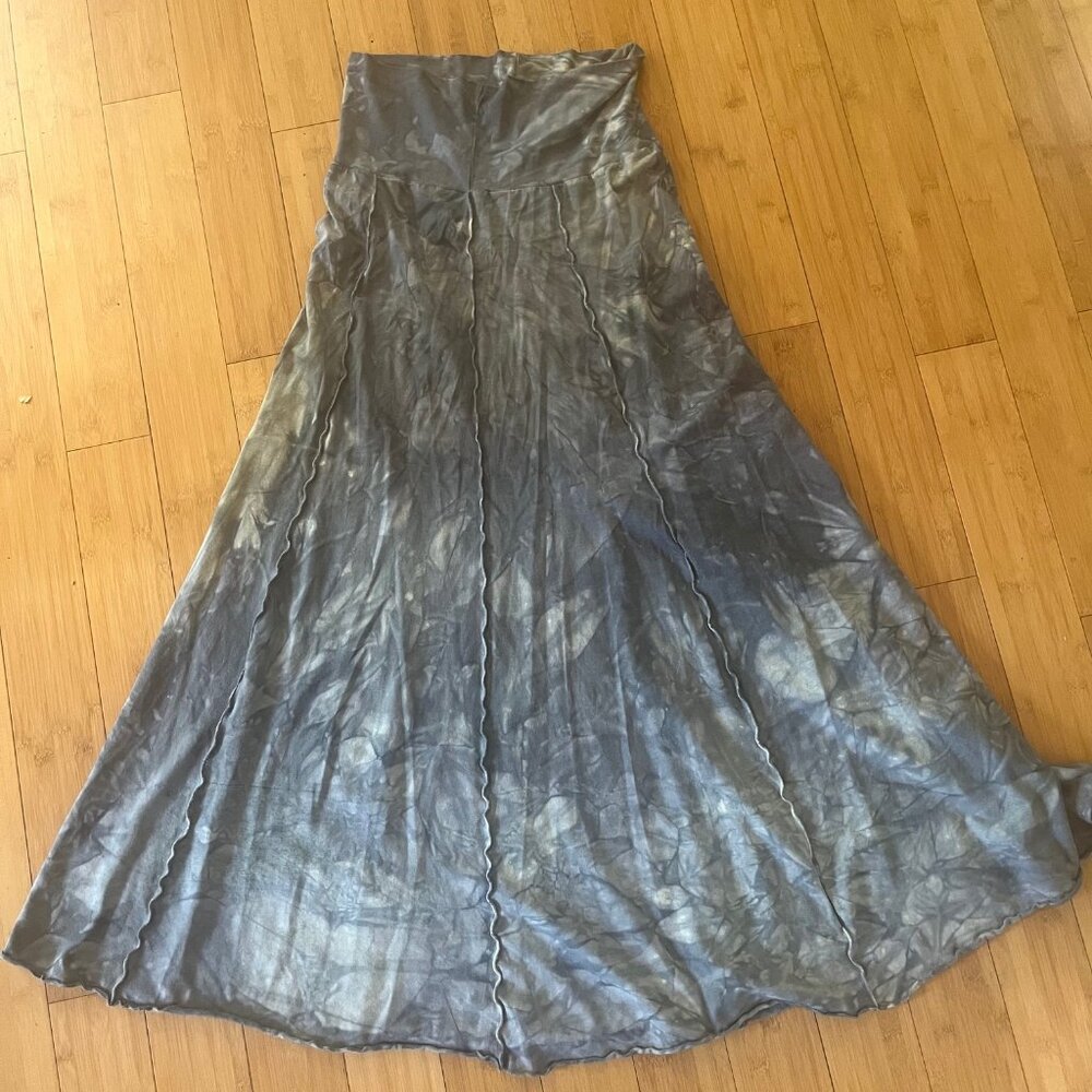 Blessed Lotus Skirt ~ long, modeled blue